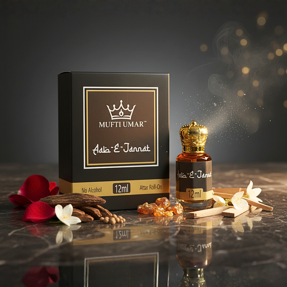 Mufti Umar Abe-e-jannat 12ml | Non-Alcoholic Roll-on Fragrance | Premium Attar | Mens