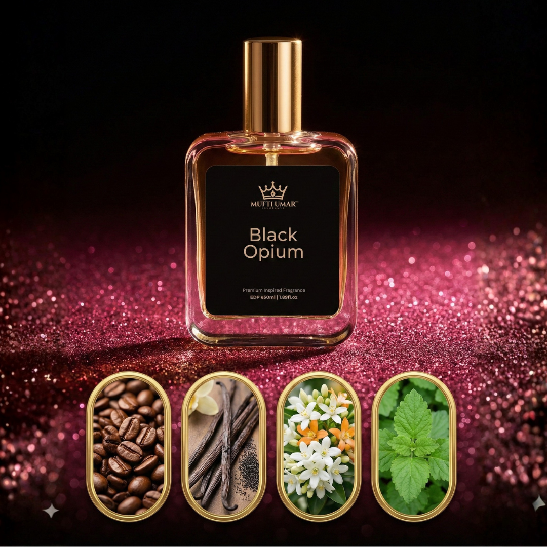 Mufti Umar Fragrance BLACK OPIUM 12 hours long lasting original fragrance,50ml-(Pack of 1)