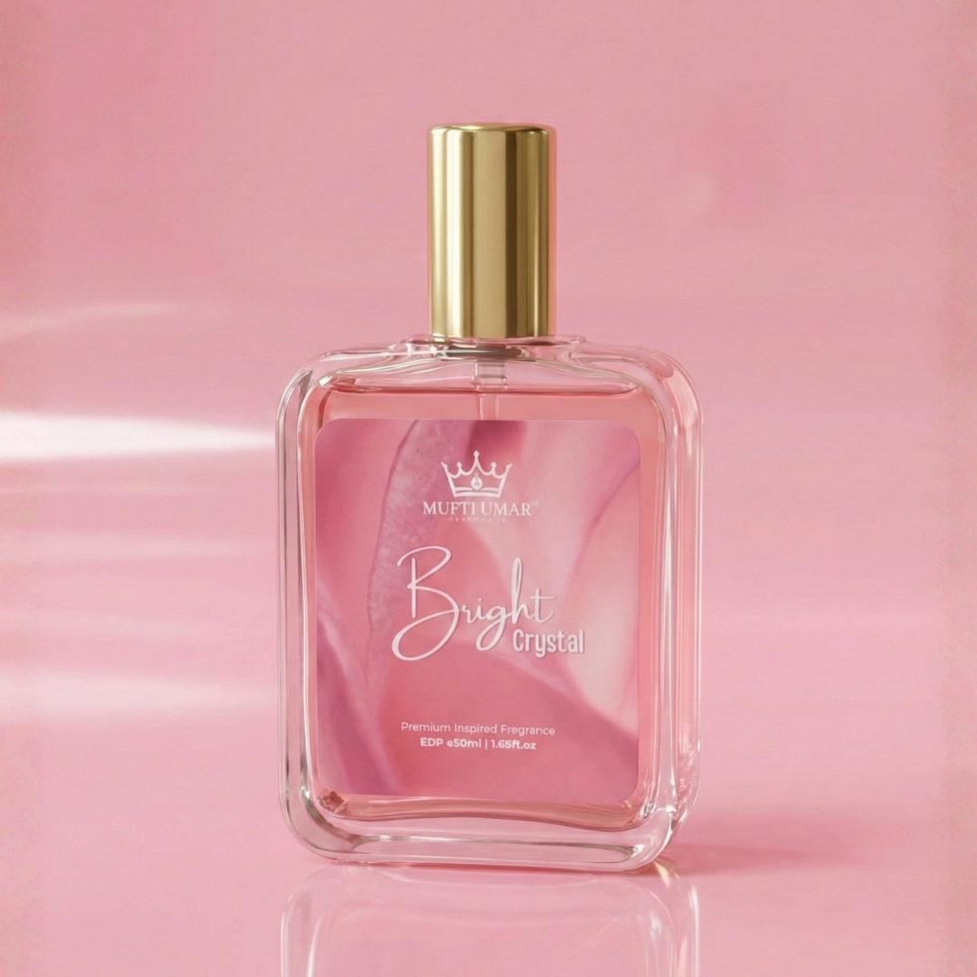 Mufti Umar Fragrance Bright Crystal Perfume for Women – Long Lasting Summer Fruity Floral Extrait De Parfum – Elegant & Refreshing Fragrance for Day & Nights, Office, Brunch & Special Occasions – 50ml