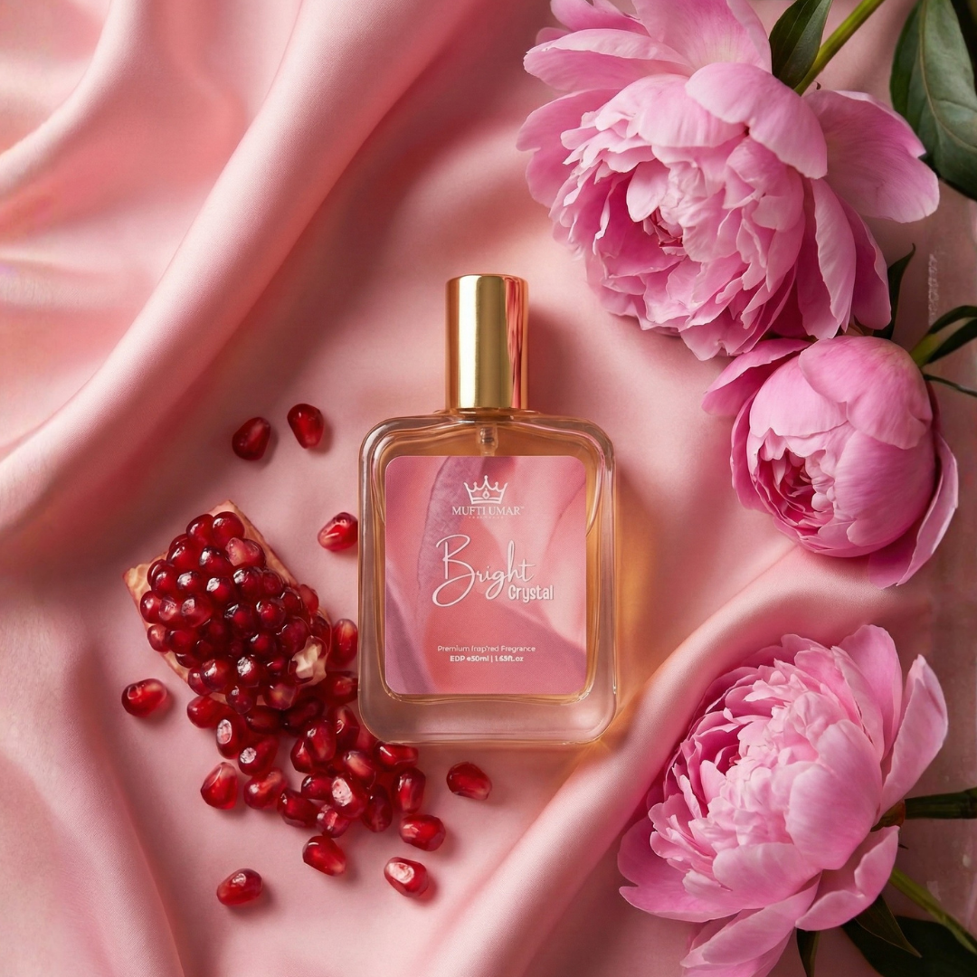 Mufti Umar Fragrance Bright Crystal Perfume for Women – Long Lasting Summer Fruity Floral Extrait De Parfum – Elegant & Refreshing Fragrance for Day & Nights, Office, Brunch & Special Occasions – 50ml